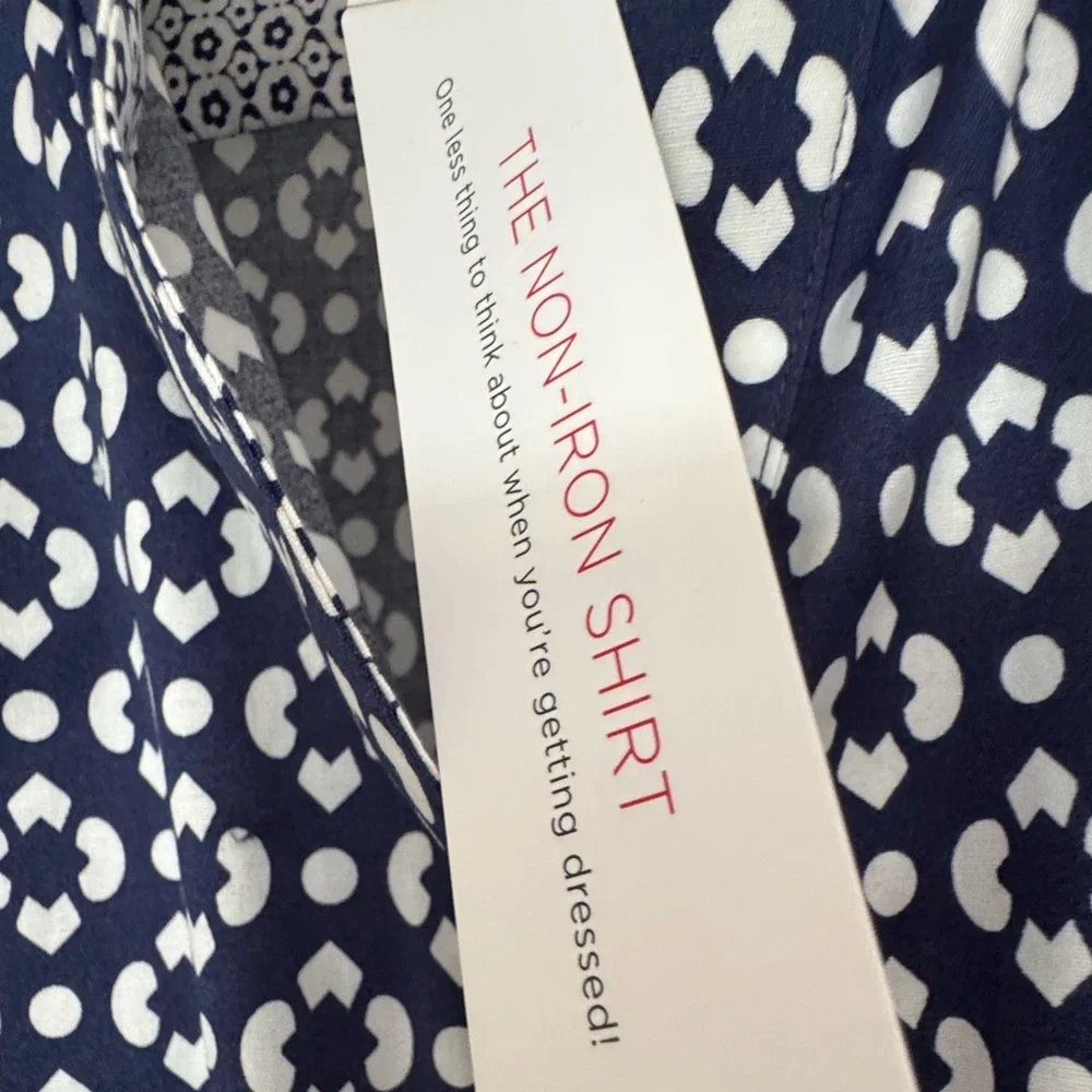 Talbots Blue and white Sleeveless Button Down Shirt - non iron - Picture 7 of 9